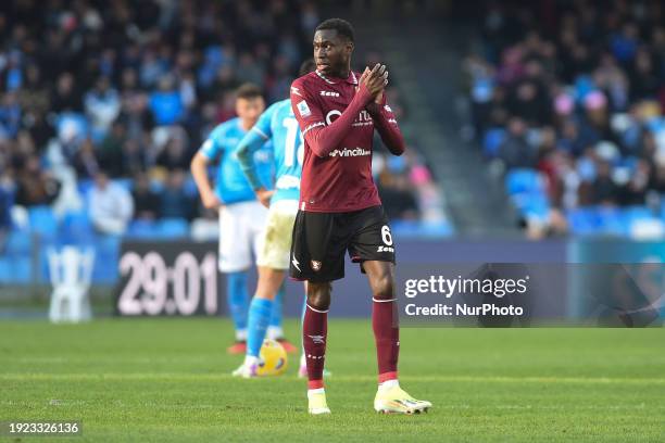 Junior Sambia of US Salernitana during the Serie A TIM match between SSC Napoli and US Salernitana at Stadio Diego Armando Maradona Naples Italy on...