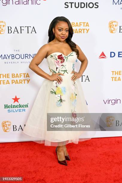 Quinta Brunson at the BAFTA Tea Party held at The Maybourne Beverly Hills on January 13, 2024 in Beverly Hills, California.