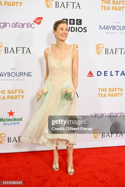 Rosamund Pike at the BAFTA Tea Party held at The Maybourne Beverly Hills on January 13, 2024 in Beverly Hills, California.