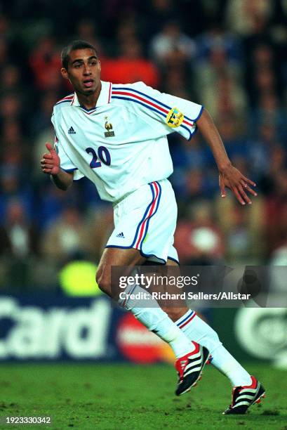 June 28: David Trezeguet of France running during the UEFA Euro 2000 Semi Final match between France and Portugal at King Baudouin Stadium on June...