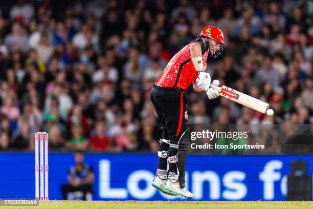 Melbourne Renegades player Shaun Marsh bats during KFC Big Bash League T20 match between Melbourne Renegades and Melbourne Stars at the Marvel...