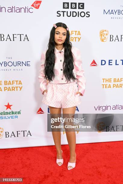 Ariana Greenblatt at the BAFTA Tea Party held at The Maybourne Beverly Hills on January 13, 2024 in Beverly Hills, California.