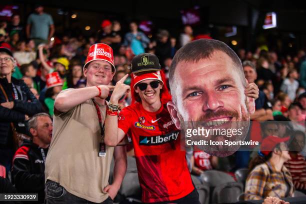 Melbourne Renegades fans during KFC Big Bash League T20 match between Melbourne Renegades and Melbourne Stars at the Marvel Stadium on January 13,...
