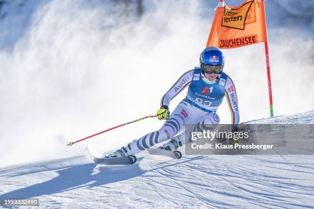 Emma Aicher of Germany during Audi Audi FIS Alpine Ski World Cup - Women's Downhill Zauchensee on January 13, 2024 in Zauchensee, Salzburg, Austria.