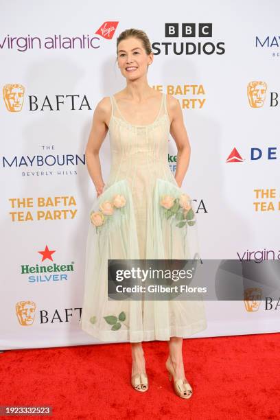 Rosamund Pike at the BAFTA Tea Party held at The Maybourne Beverly Hills on January 13, 2024 in Beverly Hills, California.