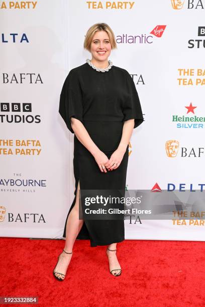 Greta Gerwig at the BAFTA Tea Party held at The Maybourne Beverly Hills on January 13, 2024 in Beverly Hills, California.
