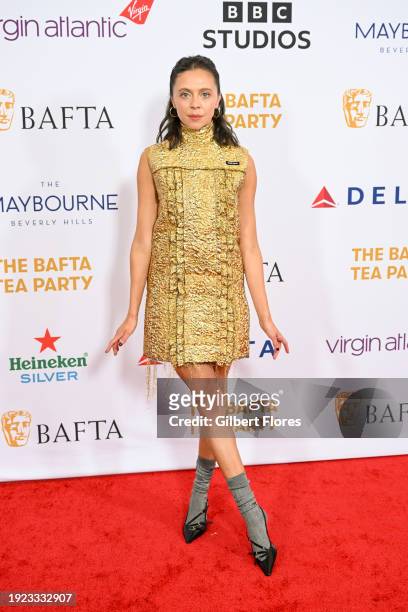 Bel Powley at the BAFTA Tea Party held at The Maybourne Beverly Hills on January 13, 2024 in Beverly Hills, California.