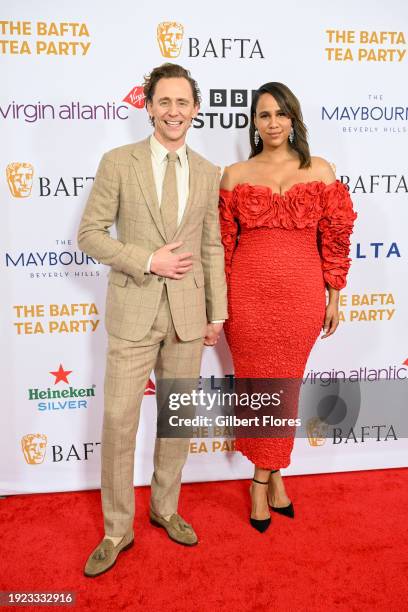 Tom Hiddleston and Zawe Ashton at the BAFTA Tea Party held at The Maybourne Beverly Hills on January 13, 2024 in Beverly Hills, California.