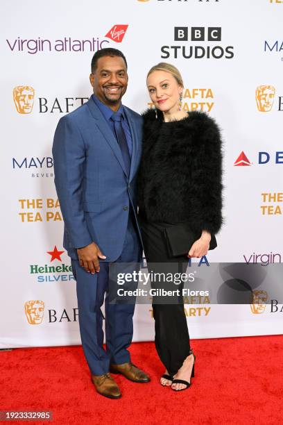 Alfonso Ribeiro and Angela Unkrich at the BAFTA Tea Party held at The Maybourne Beverly Hills on January 13, 2024 in Beverly Hills, California.