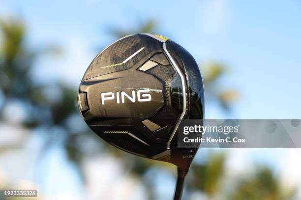Detailed view of the G430 MAX 10K driver used by John Solheim, Chairman and CEO of PING, as seenon the 12th tee during a pro-am prior to the Sony...