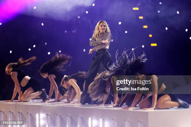 German singer Helene Fischer performs during the Schlagerchampions Das groe Fest der Besten" at Velodrom on January 13, 2024 in Berlin, Germany.