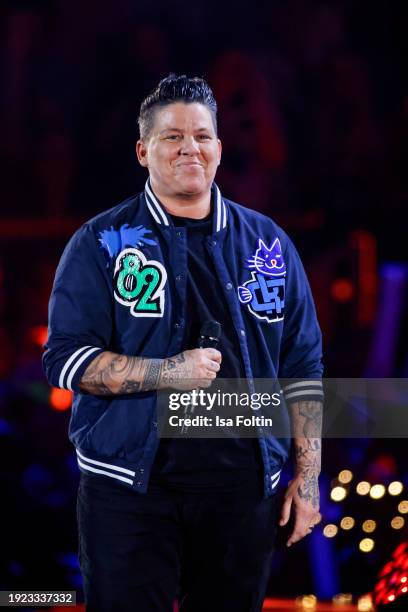 German singer Kerstin Ott performs during the Schlagerchampions "Das Groe Fest Der Besten" at Velodrom on January 13, 2024 in Berlin, Germany.