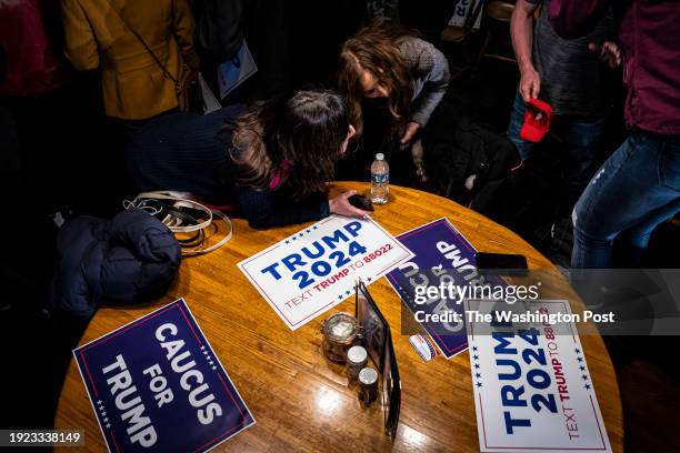 Urbandale, IA Supporters speak as Donald Trump Jr., executive vice president of development and acquisitions for Trump Organization Inc., departs...