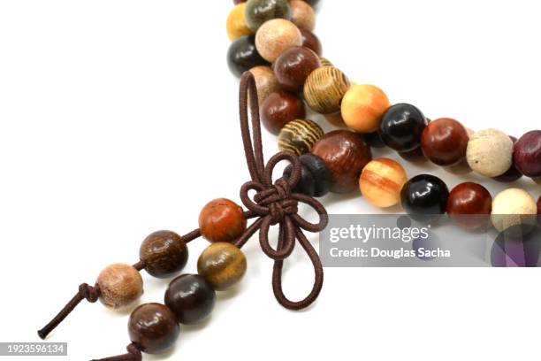 mala beads - wooden bead stock pictures, royalty-free photos & images