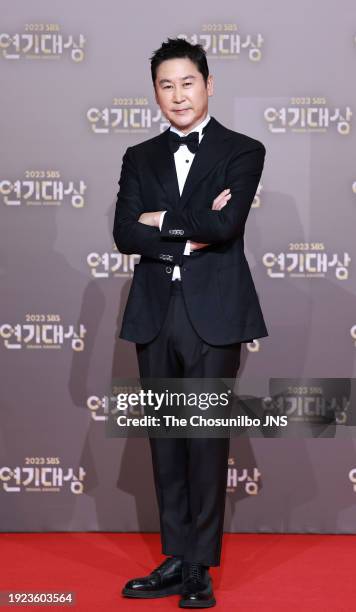 December 29: Comedian Shin Dong-yup attends SBS Drama Awards 2023 at SBS Prism Tower in Mapo-gu on December 29, 2023 in Seoul, South Korea