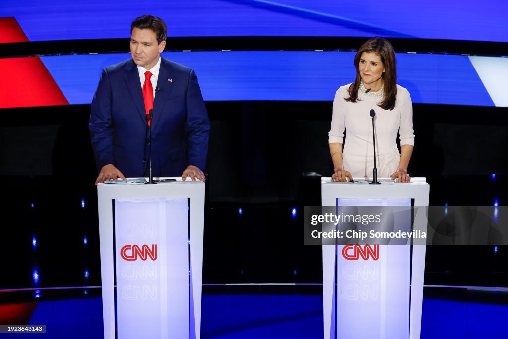 GOP Presidential Candidates Nikki Haley And Ron DeSantis Participate In Primary Debate Ahead Of Iowa Caucus