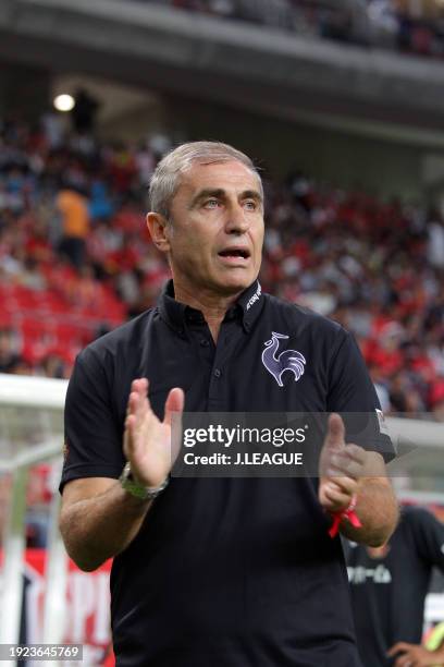 Head coach Bosko Gjurovski of Nagoya Grampus is seen prior to the J.League J1 second stage match between Nagoya Grampus and Gamba Osaka at Toyota...