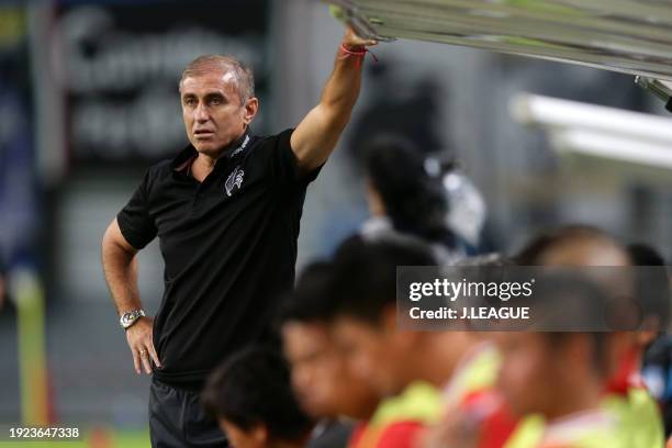 Head coach Bosko Gjurovski of Nagoya Grampus looks on during the J.League J1 second stage match between Nagoya Grampus and Gamba Osaka at Toyota...