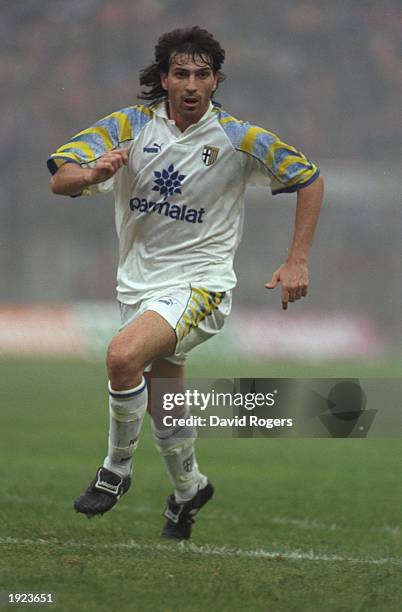Alessandro Melli of Parma AC in action during a Serie A match against Placenza at the Ennio Tardini Stadium in Parma, Italy. Parma AC won the match...