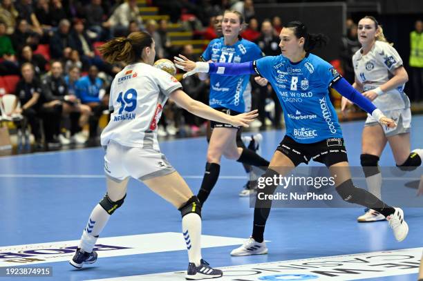 Cristina Neagu of CSM Bucharest is in action during the EHF Champions League Women 2023/24 Group Phase game between CSM Bucharest and Buducnost BEMAX...