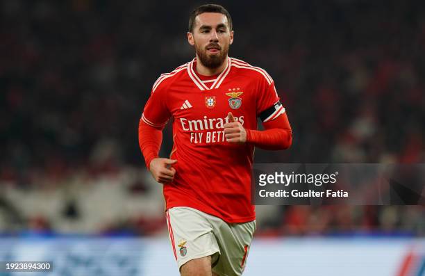 Orkun Kokcu of SL Benfica during the Portuguese Cup match between SL Benfica and SC Braga at Estadio da Luz on January 10, 2024 in Lisbon, Portugal.