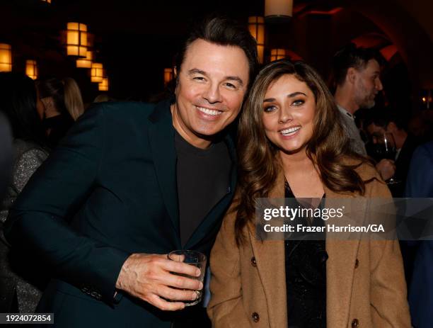 Seth MacFarlane, Giorgia Whigham, attend the Premiere of Peacock's "Ted" After Party at Alma Restaurant on January 10, 2024 in Los Angeles,...