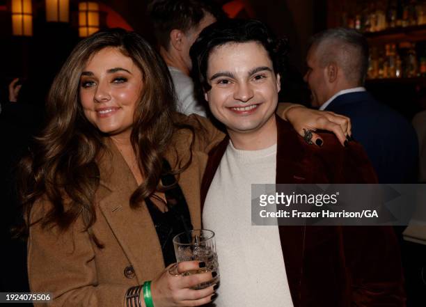 Giorgia Whigham, Max Burkholder attend the Premiere of Peacock's "Ted" After Party at Alma Restaurant on January 10, 2024 in Los Angeles, California.