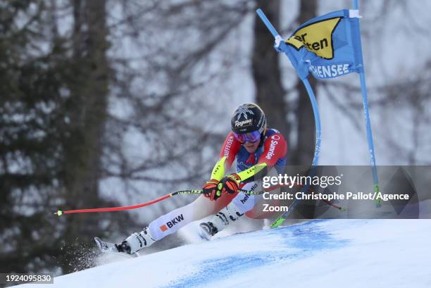 Lara Gut-behrami of Team Switzerland in action during the Audi FIS Alpine Ski World Cup Women's Super G on January 14, 2024 in Zauchensee Austria.