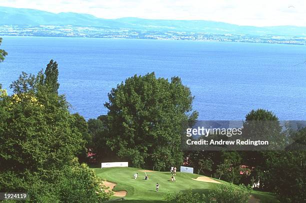 General view of the second green during the Evian Masters at the Royal Evian Golf Club in France. \ Mandatory Credit: Andrew Redington/Allsport