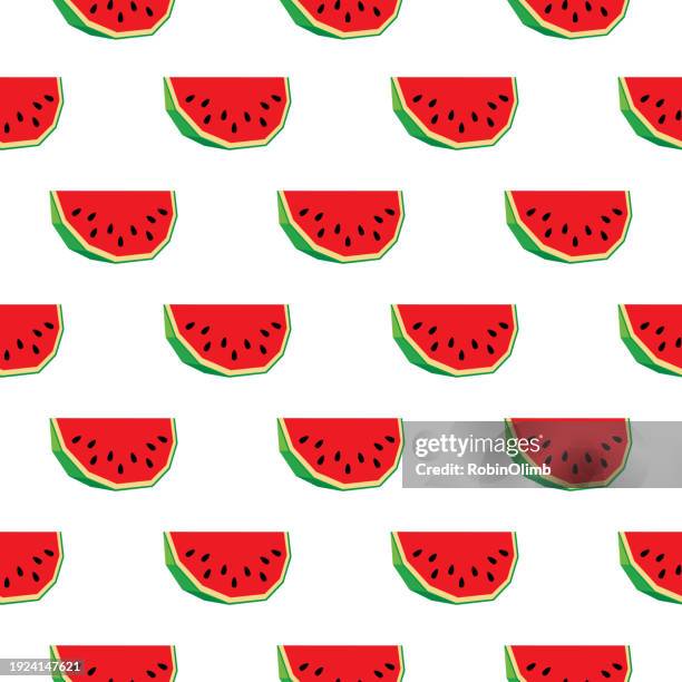 graphic watermelon seamless pattern - watermelon background stock illustrations