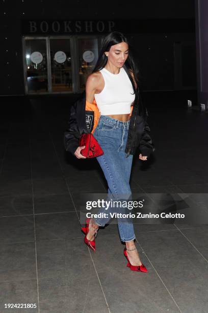 Chiara Biasi attends the GUESS JEANS "The Next 40 Years Of Denim" launch dinner at Teatro Del Maggio on January 09, 2024 in Florence, Italy.