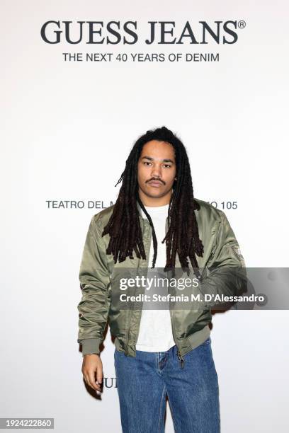 Luka Sabbat attends the GUESS JEANS "The Next 40 Years Of Denim" launch dinner at Teatro Del Maggio on January 09, 2024 in Florence, Italy.