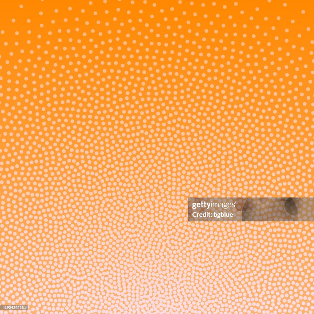 Abstract design with dots and Orange gradients - Stippling Art - Trendy background
