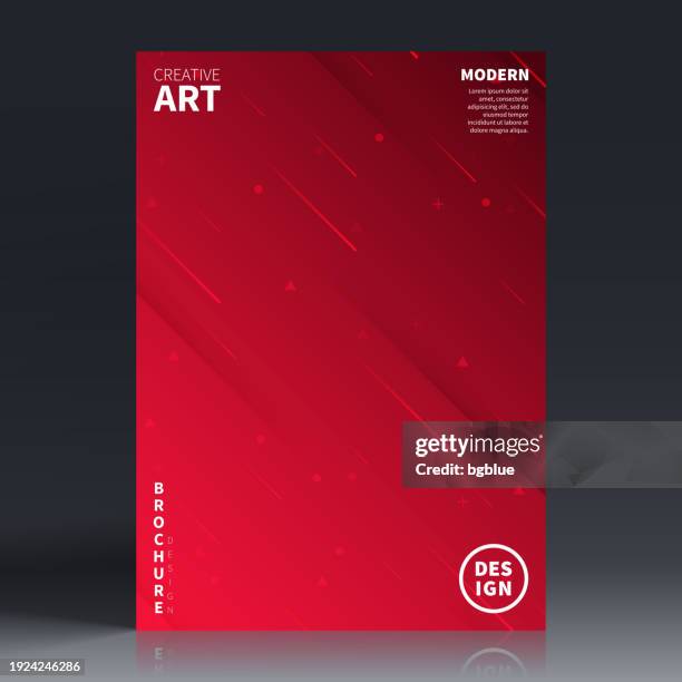 brochure template layout, red cover design, business annual report, flyer, magazine - book cover stock illustrations