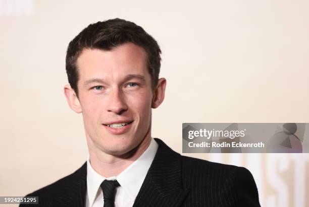 Callum Turner attends the world premiere of Apple TV+'s "Masters of the Air" at Regency Village Theatre on January 10, 2024 in Los Angeles,...