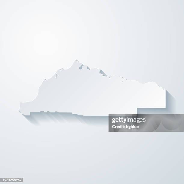 north slope, alaska. map with paper cut effect on blank background - north slope alaska stock illustrations