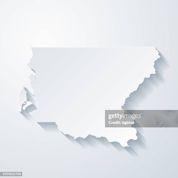 king county, washington. map with paper cut effect on blank background - seattle stock illustrations