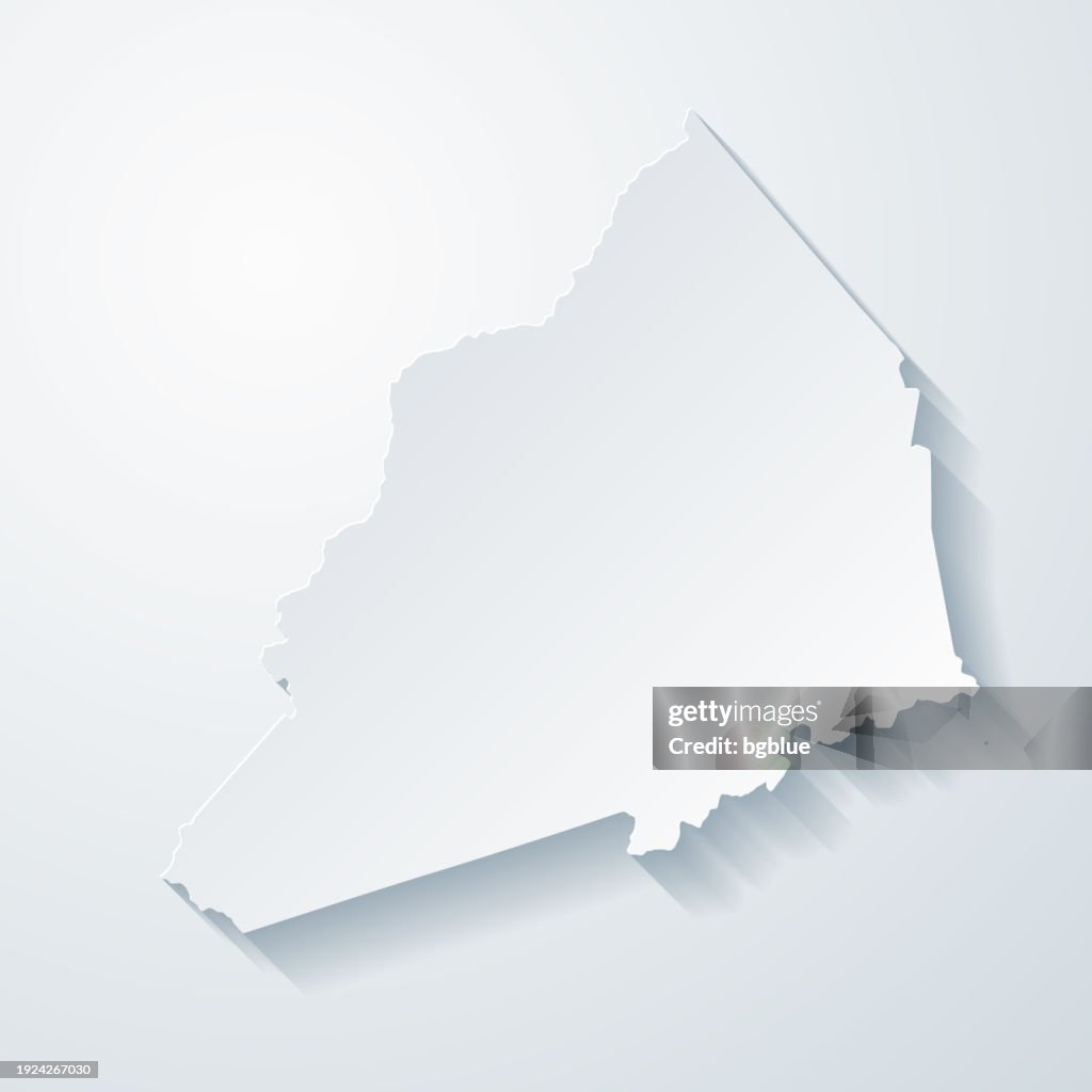 Transylvania County, North Carolina. Map with paper cut effect on blank background