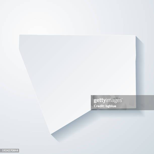 hood county, texas. map with paper cut effect on blank background - white bonnet stock illustrations