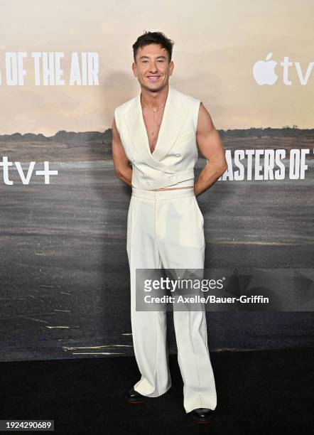 Barry Keoghan attends the World Premiere of Apple TV+'s "Masters of the Air" at Regency Village Theatre on January 10, 2024 in Los Angeles,...