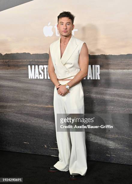 Barry Keoghan attends the World Premiere of Apple TV+'s "Masters of the Air" at Regency Village Theatre on January 10, 2024 in Los Angeles,...