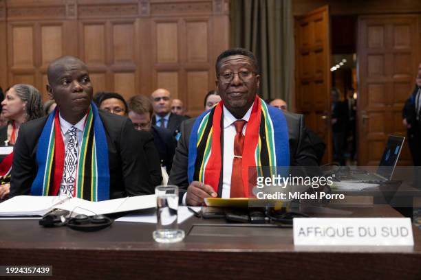 Vusimuzi Madonsela , South African Amabassador to the Netherlands, and Ronald Lamola, South African Minister of Justice, attend a hearing as South...