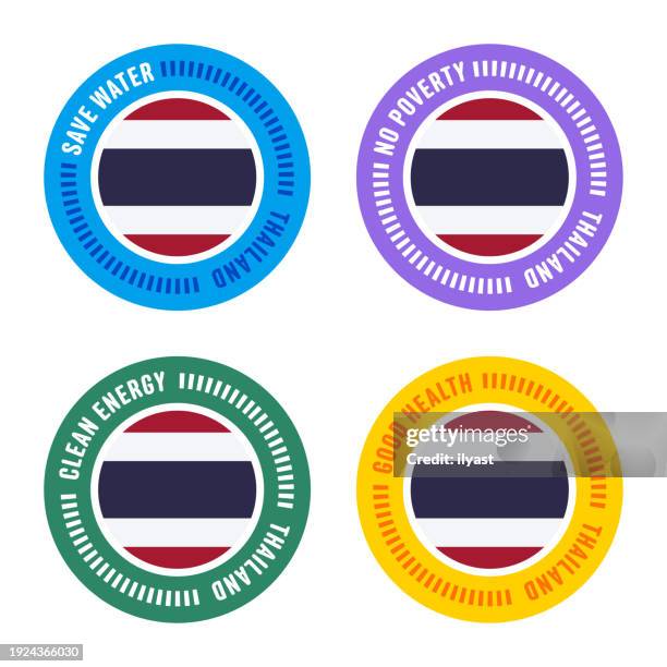 thailand sustainable development policy - oecd stock illustrations