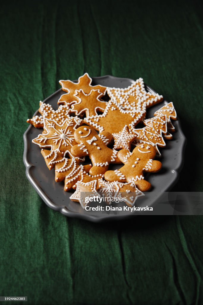 Christmas honey gingerbread cookies in a bowl