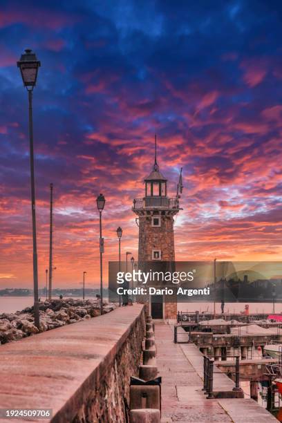 the lighthouse - desenzano del garda stock pictures, royalty-free photos & images