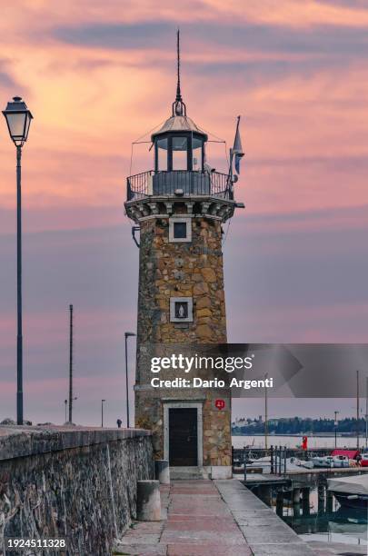 the lighthouse - desenzano del garda stock pictures, royalty-free photos & images