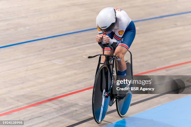 Josie Knight of Great Britain competing in the Women's Individual Pursuit during Day 5 of the 2024 UEC Track Elite European Championships at...