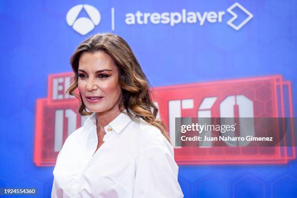 Mar Flores attends the "El Desafío" TV show presentation at Atresmedia on January 11, 2024 in Madrid, Spain.