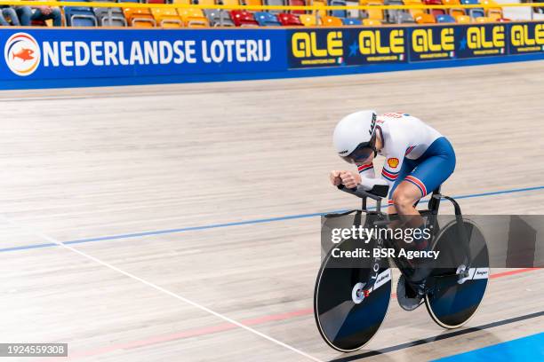 Josie Knight of Great Britain competing in the Women's Individual Pursuit during Day 5 of the 2024 UEC Track Elite European Championships at...
