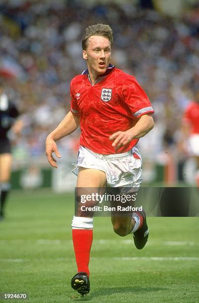 Lee Dixon of England in action during a match against Argentina at Wembley Stadium in London. The match ended in a 2-2 draw. \ Mandatory Credit: Ben...